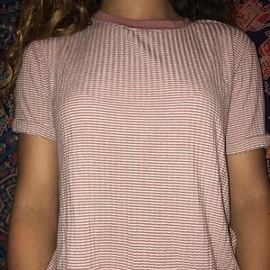 pink striped tee